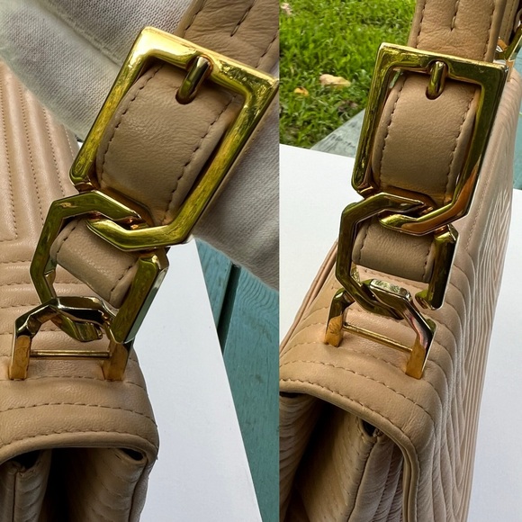 BALLY Shoulder Bag Handbag Leather Beige Crossbody Bag - Picture 15 of 16